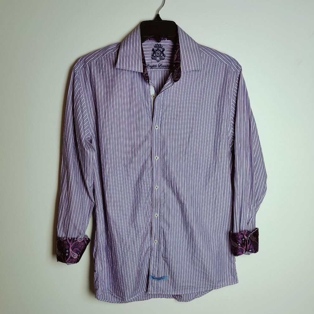British Laundry by Christopher Wicks Men's Button Down Dress Shirt, 16 (34/35)